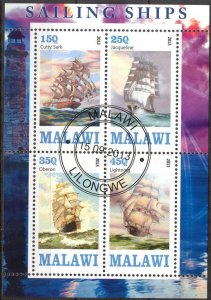 {g1153} Malawi 2013 Sailing Ships sheet Used / CTO Cinderella