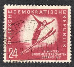 Germany DDR Scott 77  F+  postally used with a splendid SON cds. Free...