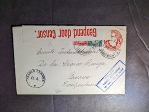 1915 Censored British South Africa Cover Sandymount to Geneva Switzerland