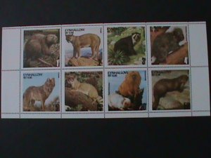 EYNHALLOW-SCOTLAND-WORLD FAMOUS WILD ANIMALS-MNH -SHEET VERY FINE LAST ONE