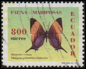 Ecuador 1432 - Used - 800s Corinna Daggerwing Butterfly (1997) (cv $1.25)