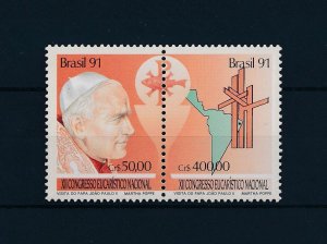 [47459] Brazil 1991 Marine life fish Emblem Pope Paul  MNH