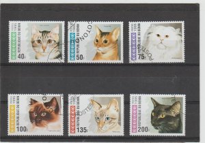 Benin  Scott#  761-766  CTO  (1995 Domestic Cats)