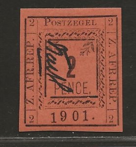 TRANSVAAL SC# 181 (SG#7m)   '1' LOWER IN DATE   VF/MOG