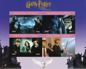 Harry Potter Stamps Chad 2021 MNH Order of Phoenix Hagrid Hermione 4v IMPF M/S