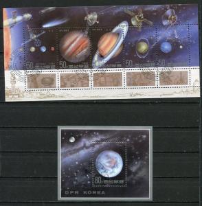Korea 2 Souvenir Sheet Used/CTO  Space History of Earth 5606