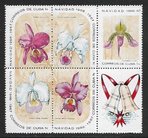 Cuba # 1183a - Orchids & Christmas Bell - Block - MNH.....{Z31}