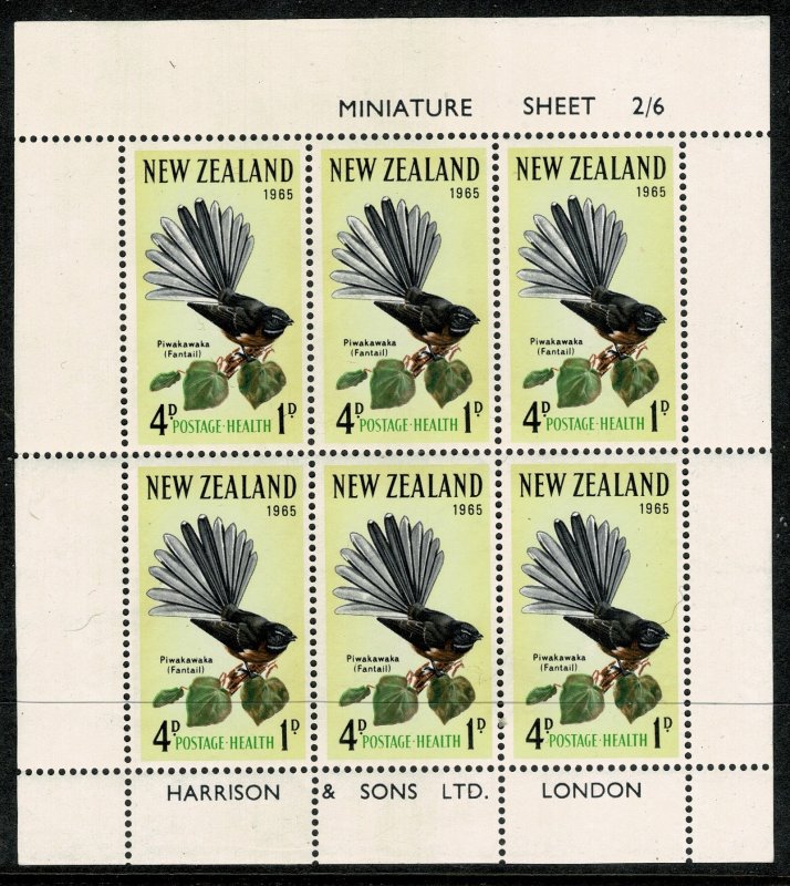 NEW ZEALAND 1965 QE II MINI SHEETS MINT (NH) SGMS832c Wmk.98 P.14x14.5 SUPERB