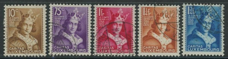 Luxembourg 1933 Count Henry VII set Sc# B55-59 used