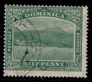 DOMINICA GV SG62, ½d blue-green, FINE USED. Cat £24. WMK SCRIPT