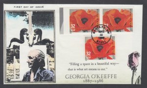 US Sc 3069a FDC. 1996 32c Georgia O'Keefe, imperf pair with normal, 8 known, VF