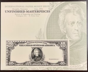 BEP B184 Proposed $10 Federal Reserve Note Face Canceled & Uncanceled