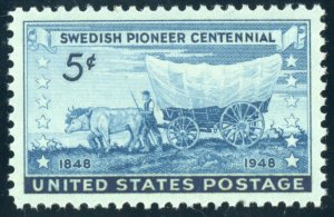 US Stamp #958 Swedish Pioneer 5c, PSE Cert - SUP 98 - Mint OGNH - SMQ $55.00