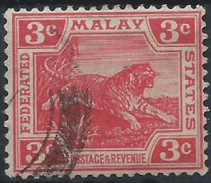 Federated Malay States 1919 - 3c red - SG34 used