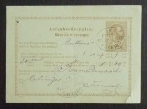 AUSTRIA - MONTENEGRO - CATTARO - 5 KR STAMP ON RECEIPT R! italy yugoslavia J3