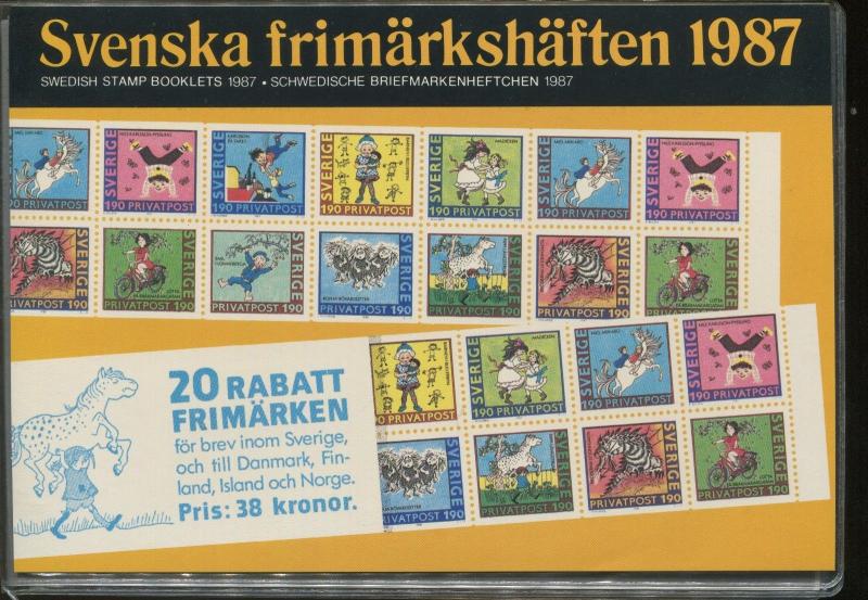 1987 Sweden Swedish Official Booklet Postage Stamp Yearset Collection Svenska