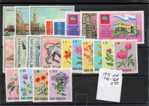 SAN MARINO  746-769  MNH  1971 YEAR SET  some stamps have light gum toning