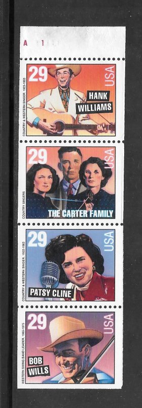 #2775-2778a MNH Country and Western Booklet Pane of 4