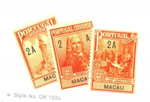 MACAO RA1-3 MINT FVF OG LH Cat $12