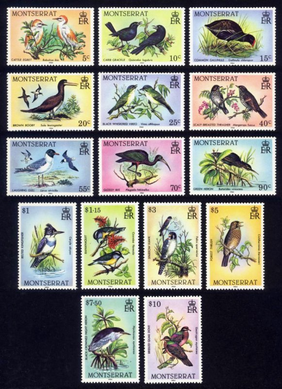 Montserrat Sc# 524-38 MNH Birds Definitives