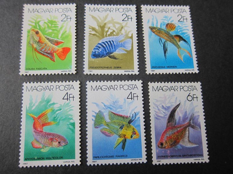 Hungary 1987 Sc 3025-57 fish set MNH