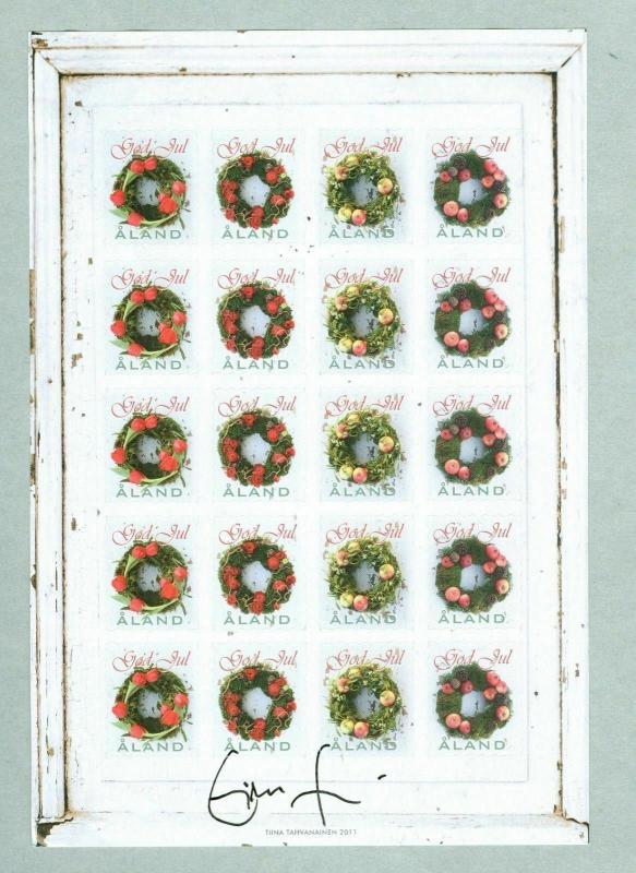 Aland. Christmas Seal 2011. Mnh Unfolded Full Sheet  Self-Adhesive. Signature