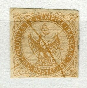 FRENCH COLONIES; 1859 early classic Imperf Eagle issue used 10c. value