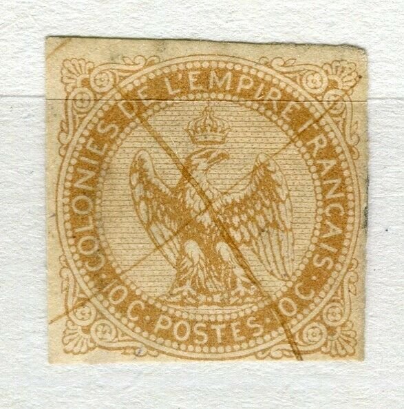 FRENCH COLONIES; 1859 early classic Imperf Eagle issue used 10c. value