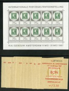 NETHERLANDS 448-450 SHEETS/10 PLUS TICKETS SCV $97.50 BIN $50.00