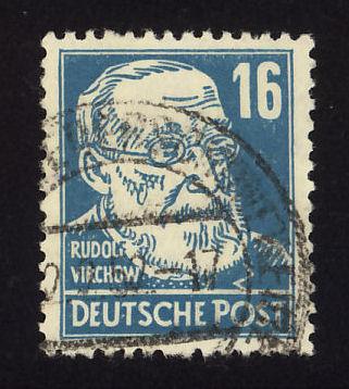 Germany-Russian Zone Sc# 10N35  Rudolf Virchow cancelled