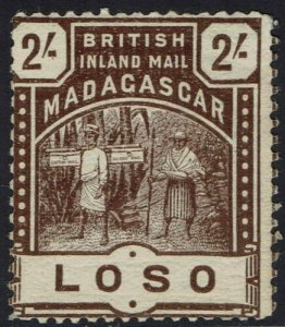 MADAGASCAR 1895 BRITISH INLAND RUNNER MAIL 2/- MNH ** 