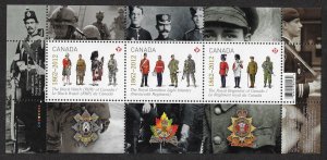 CANADA SC#2577 CANADIAN MILITARY REGIMENTS S/S (2012) MNH