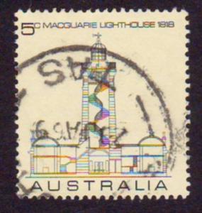 Australia 1968 Sc#458, SG#436 5c Macquarie Lighthouse USED.