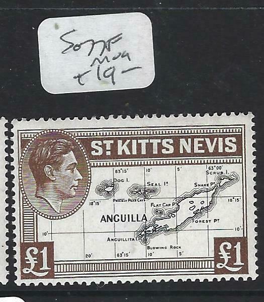 ST KITTS  NEVIS  (P1602B)  KGVI  L1-    MAP  SG 77F   MOG