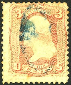 U.S. #104 USED BLUE CANCEL