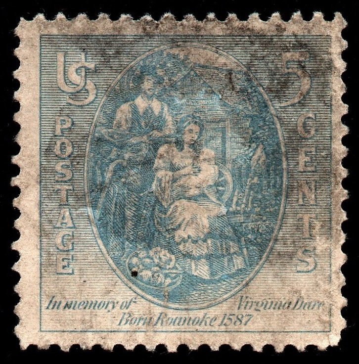U.S. Scott #796: 1937 5¢ Virginia Dare, Used, VF, lower right scrapes