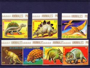 Equatorial Guinea 1978 Dinosaurs-P.Animals Set(7)Imperf.MNH