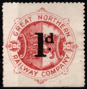 1891 Great Britain Revenue 1 Pence Great Northern Railway Company Letter Stamp