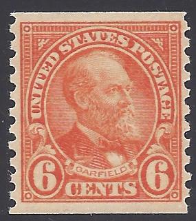 # 723 6c James A. Garfield Coil Single 1932 Mint LH