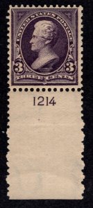 U.S. - 268 - Plate Number Single (1214) - Huge bottom Margin - Never Hinged