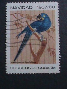​CUBA-1967-CHRISTMAS-LOVELY BEAUTIFUL BIRD-USED VERY FINE WE SHIP TO WORLDWIDE