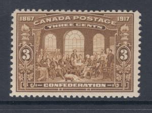 Canada Sc 135 MNH. 1917 3c Confederation, F-VF