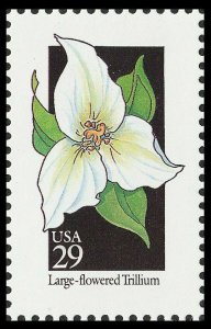 1992 29c Wildflowers: Large-flowered Trillium Scott 2652 Mint F/VF NH 