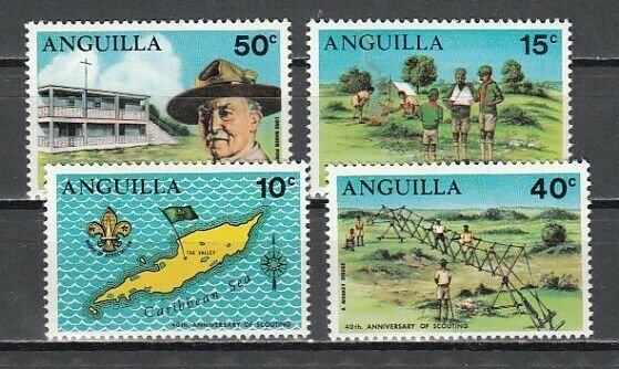 Anguilla, Scott cat. 4095-98. Boy Scouts 40th Anniversary issue. LH *