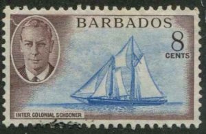 Barbados SC# 220 KGVI and Inser Costal  Schoner Used