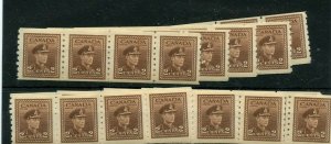 #264, TWO cent JUMP STRIP of 4, WAR Issue Perf 8, MNH Cat $22.50, 1 each per