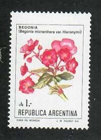 Argentina; Scott 1524; 1985;  Unused; NH; Flowers