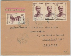 44944 - MADAGASCAR - POSTAL HISTORY - Airmail COVER to FRANCE 1949-