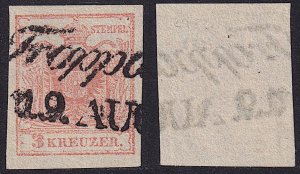 Austria - 1850 - Scott #3 - used - Type I - Troppau script pmk Czech Republic