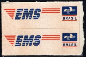 Vintage 2010? Brazil DHL Registered Letter Etiquette Pair Peel and Stick